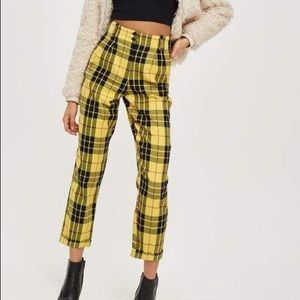 TOPSHOP HIGH WAISTED PLAID PANTS